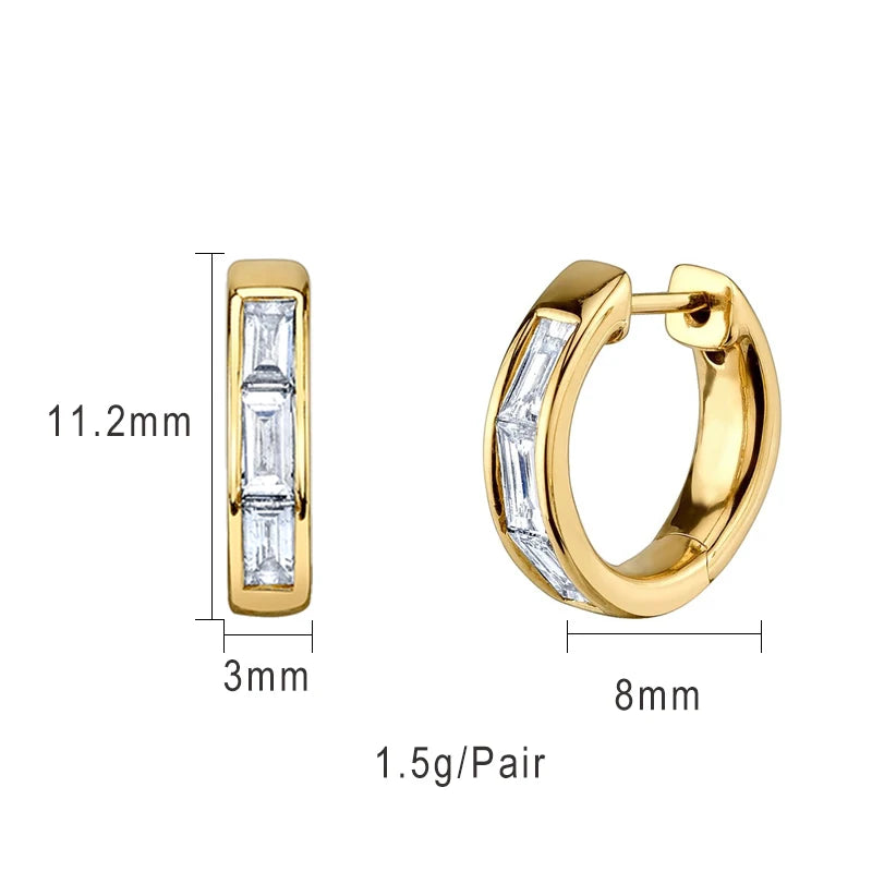 KEYOUNUO Gold Filled Stud Earrings Set For Women Ear Cuffs Colorful Zircon Dangle Hoop Earrings Fashion Party Jewelry Wholesale