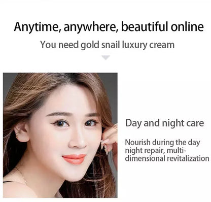 24K Golden Snail Collagen Cream Moisturizing and Skincare Essential Oil Control Facial Beauty Product 1 Piece Non Irritating