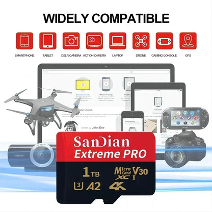 Original SD Card 1TB 2TB Mini Memory Card 256GB 512GB Class 10 High Speed Micro TF Cards for Phone/PC/Cameras Storage Devices