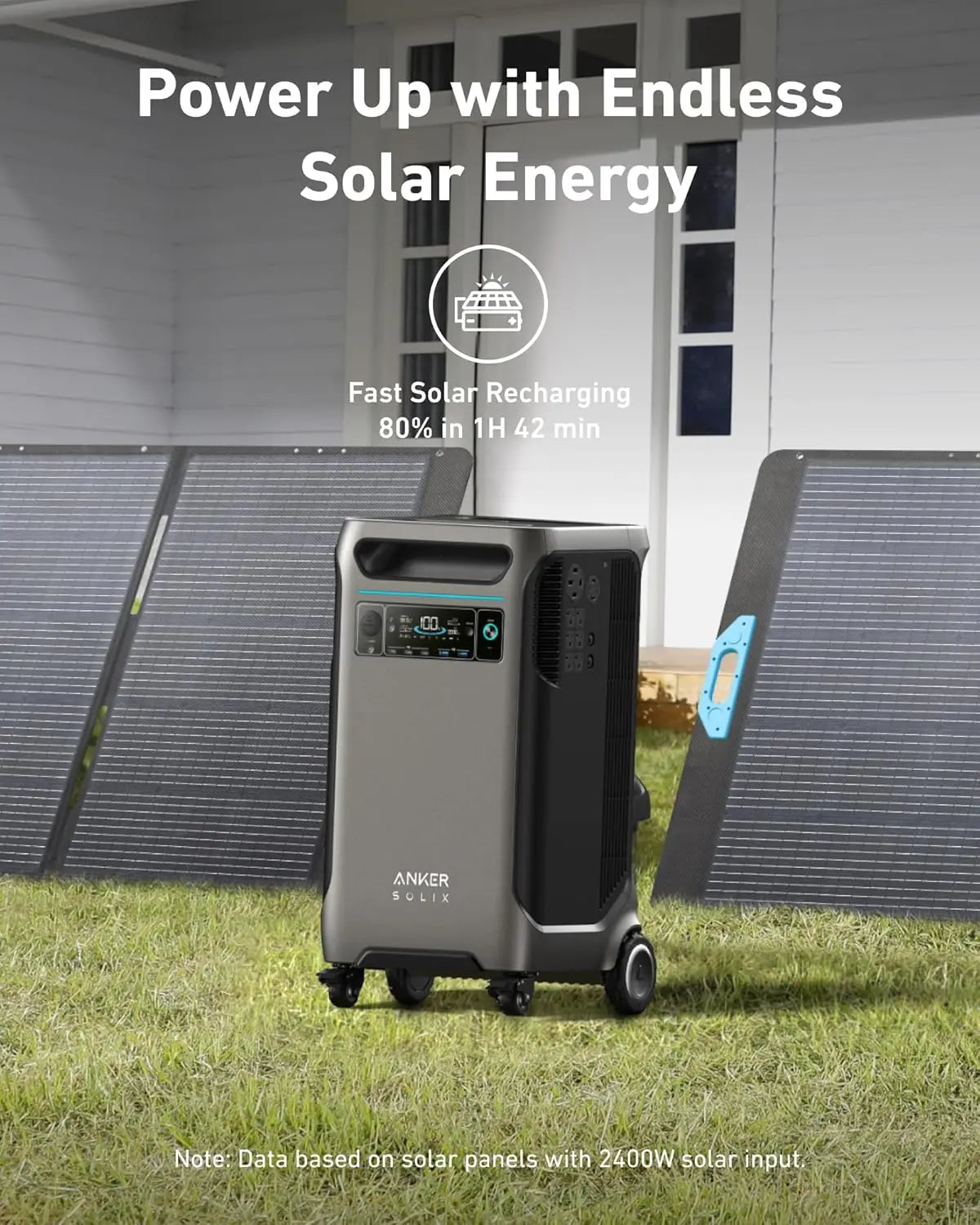 Portable Power Station with 400W Solar Panel 3840Wh Battery 6000W AC output with 120V 240V Solar Generator for Home Use RV