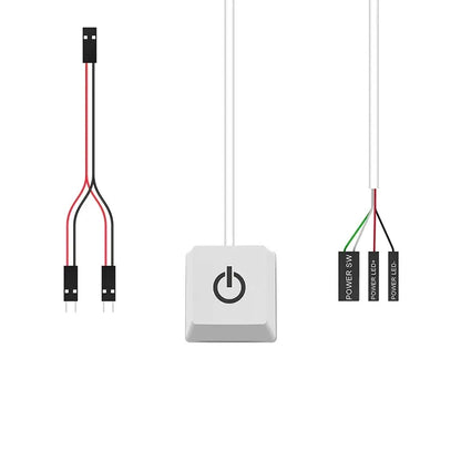 External Desktop Computer PC Power Button Switch Mechanical Key With 2M Cable 7 LED PC On Off For Home Office Internet Cafe