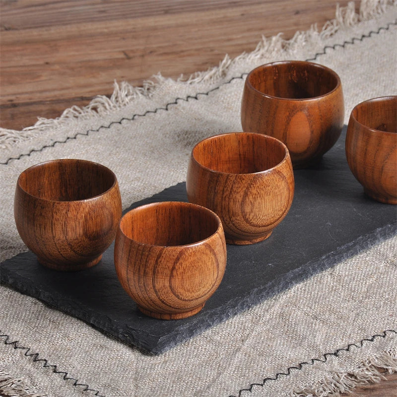 Wooden Big Belly Cups Handmade Natural Spruce Wood Cups Beer Tea Coffee Milk Water Cup Kitchen Bar Drinkware for Kitchen