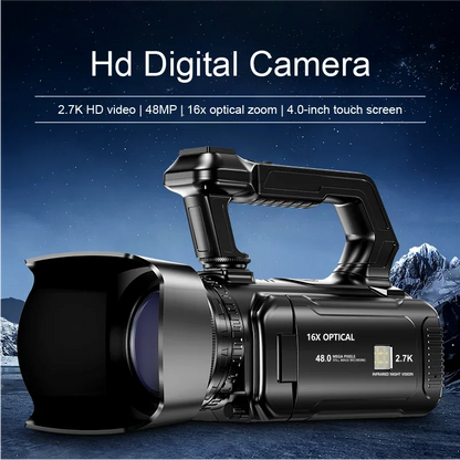 YouTube Ultra HD Camera Streaming Camera 4.0-inch Touch Screen 16X Digital Zoom 4K Professional Camera 48MP Outdoor video camera