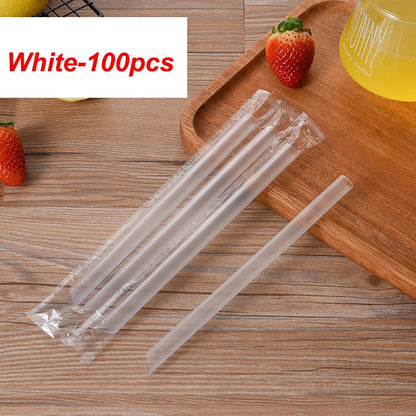 100pcs Disposable Straws Multicolor Wide Large MilkTea Milkshake Plastic Drinking Straws for Wedding Party Bar Accessories