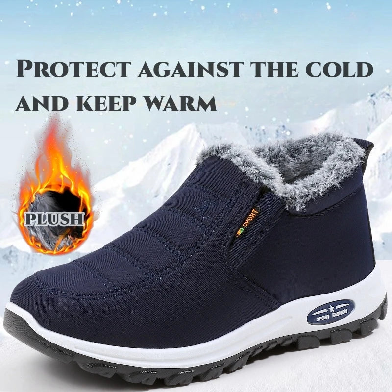 Men's sneakers Outdoors Plush Warm winter waterproof shoes high quality non slip Hiking Ankle Boots Winter shoes for men work