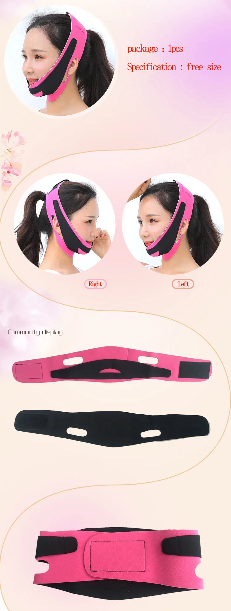 1pcs Face-Lift Reduce Double Chin Bandage Face V-Shaped Lift Up Belt Thin Neck Mask Sleeping Skin Care Wholesale