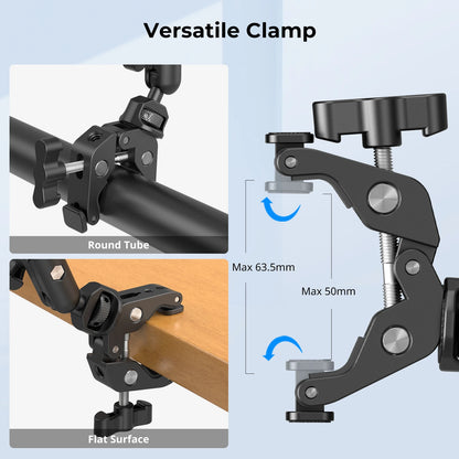 SmallRig Magic Arm with Crab Clamp Kit, Adjustable Desktop Tripod Mount, Boom Arm, for Smartphones Webcams Action Cameras 4766