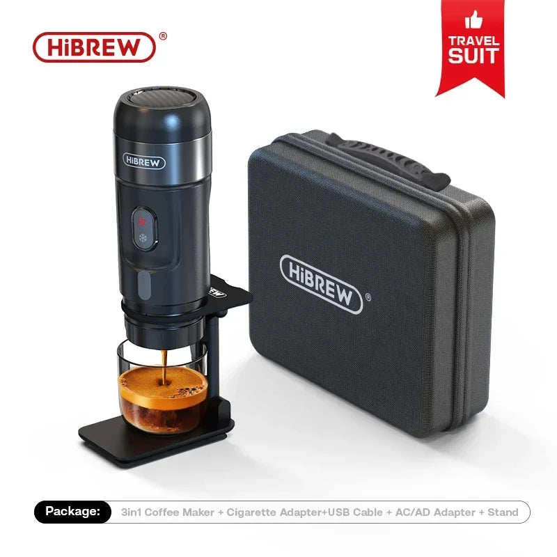 HiBREW Portable Coffee Machine for Car & Home,DC12V  Expresso Coffee Maker Fit Nexpresso Dolce  Pod Capsule  Coffee Powder H4A