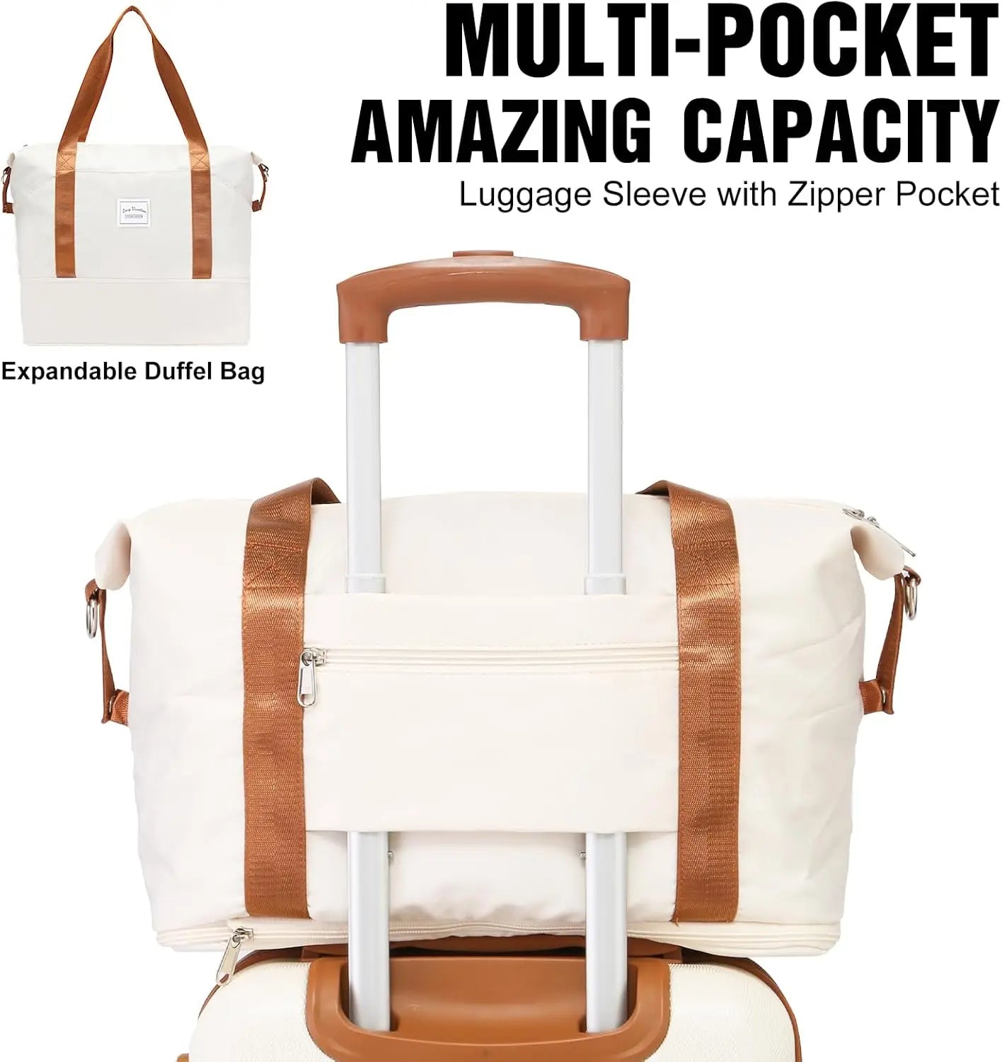 Luggage Set 4 Piece Luggage ABS hardshell TSA Lock Spinner Wheels Luggage Carry on Suitcase WHITE-BROWN, 6 piece set