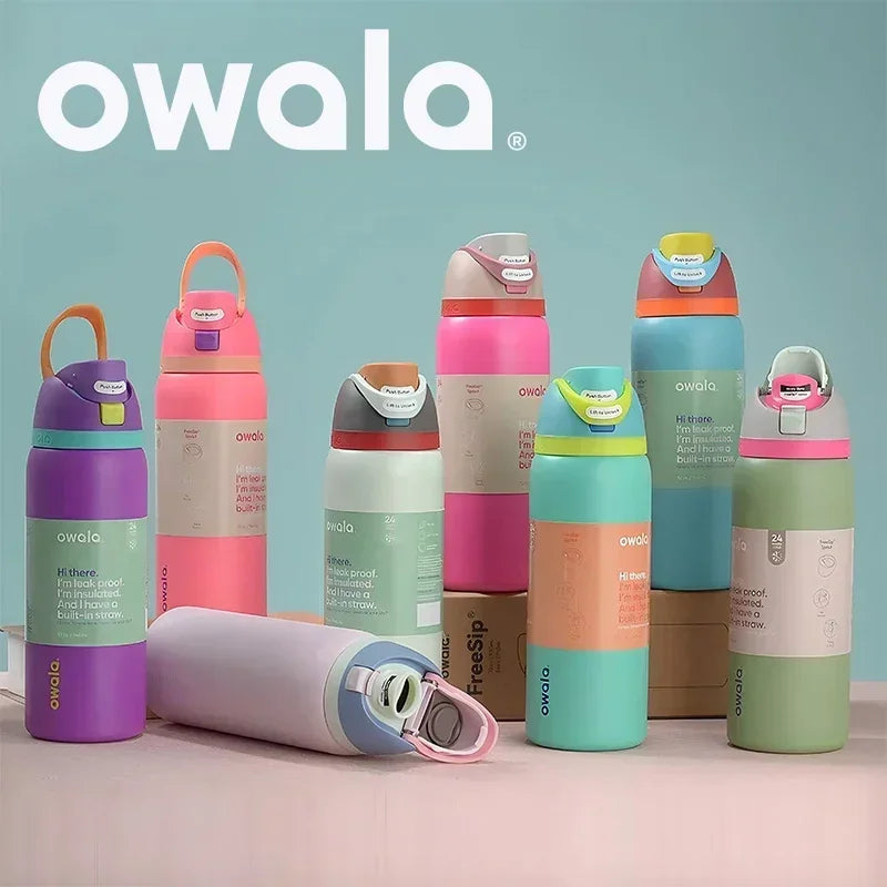 Owala Cup Vacuum Flasks & Thermoses Water Bottle Drinkware Thermo Tumbler Stainless Steel Thermal Mug Original Cold Hot Coffee