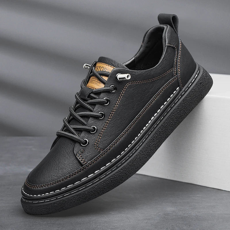 2023 New Genuine Leather Mens Shoes Business Shoes Breathable Casual Shoes Comfortable Walking Sneakers Shoes Male Oxford Shoe