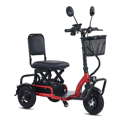 2024 wholesale 48 volt  luggage foldable long range mobility 3 wheel electric scooter with removable battery