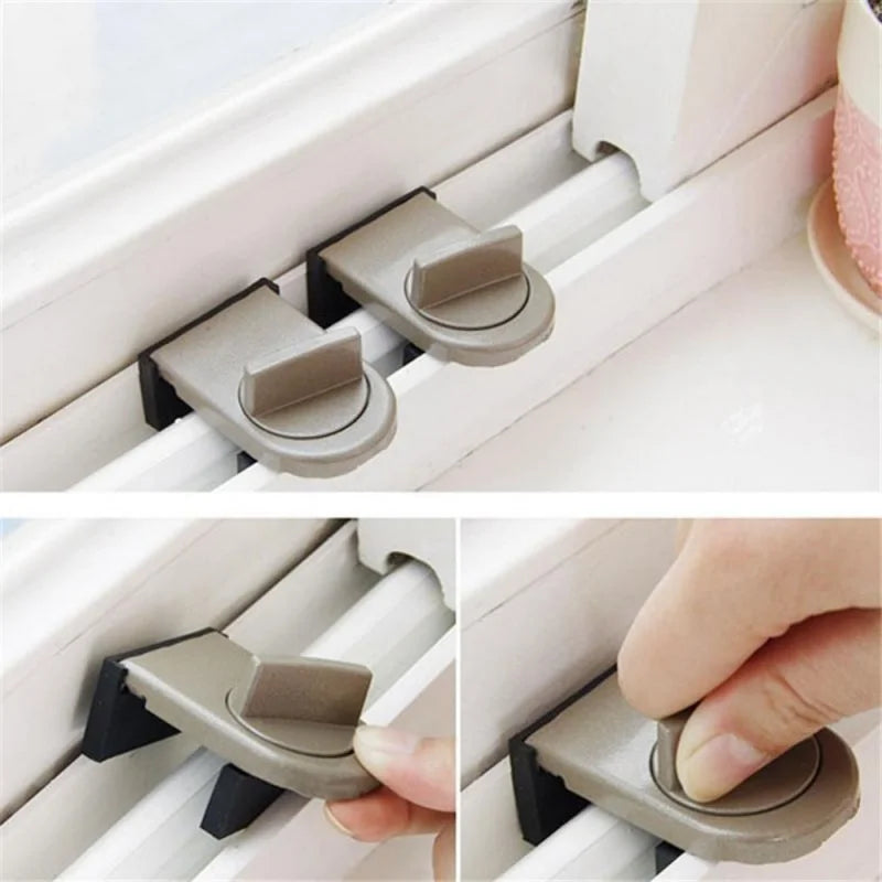 4 Sets Sliding Sash Stopper Cabinet Lock Straps Door Security Anti-theft Lock Sliding Window Door Lock Baby Child Safety Limiter