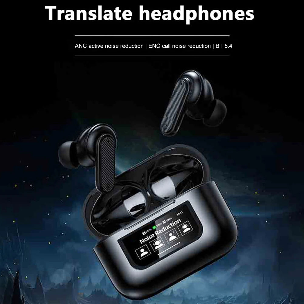 Wireless BT5.4 Real Time Translator Earbuds ANC Noise Cancelling 144 Languages Instant Quick Translated Translation Accuracy 99%