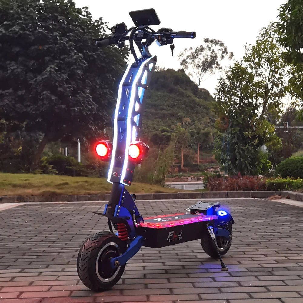 E8P 6000W Dual Motor 60V 35AH Electric Scooter 11 inch Off-Road Tyres with Seat Max Speed 85-90km/hLCD Display Foldable Escooter