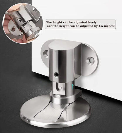 Adjustable Stainless Steel Door Stop Punch-free Strong Magnetic Anti-collision Door Stopper Invisible Bathroom Floor Door Stop