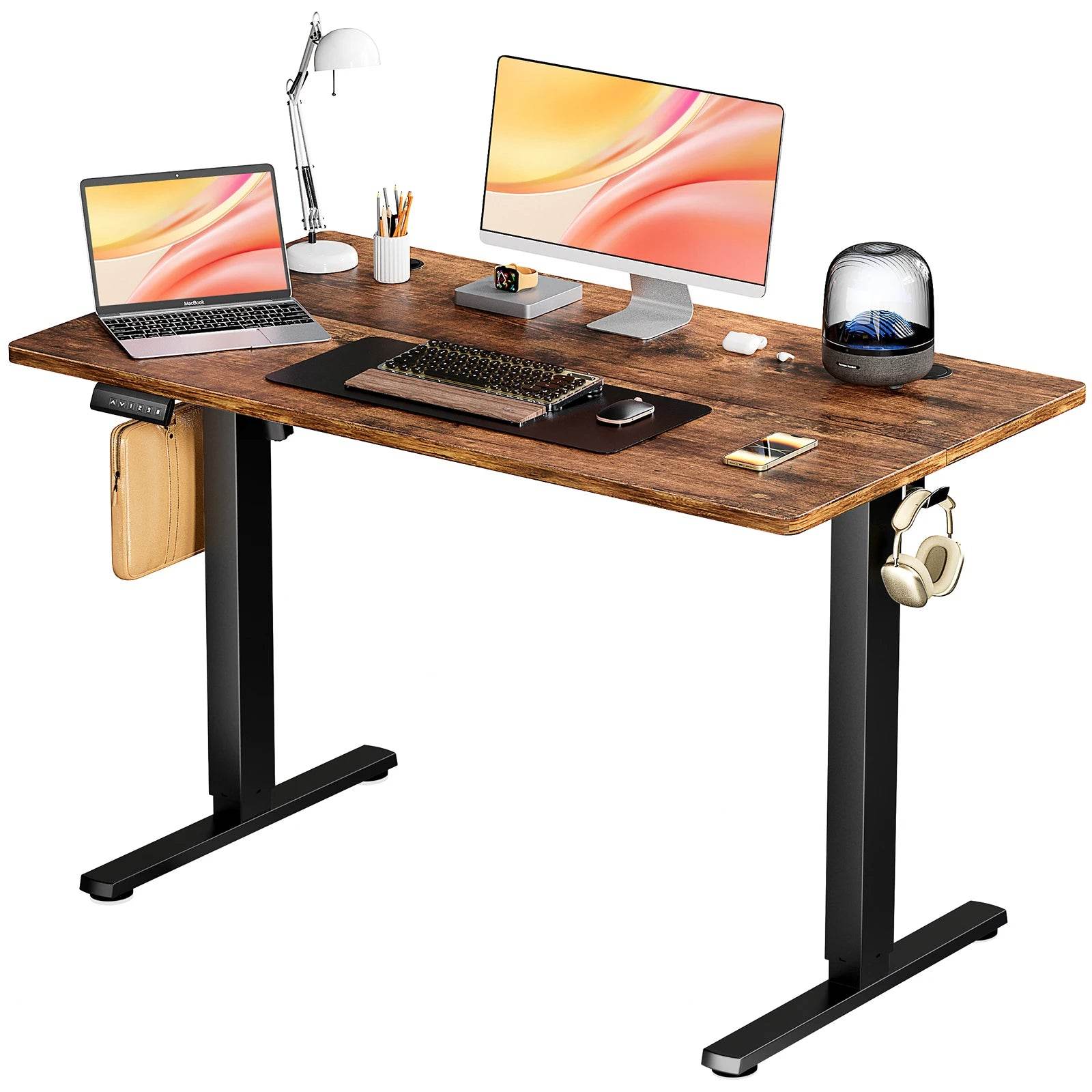 JHK Electric Standing Computer Desk Height Adjustable Workstation Ergonomic Work Table with Metal Frame For Home Office - MarvelouStoree