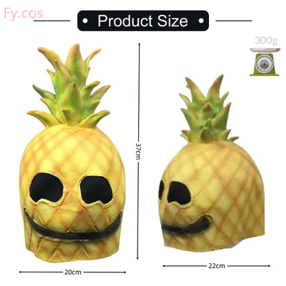 Fruit Mask Novelties Halloween Cosplay Latex Mascara Full Face Cyberpunk Helmet Pineapple Banana Grape Durian Costume for Women