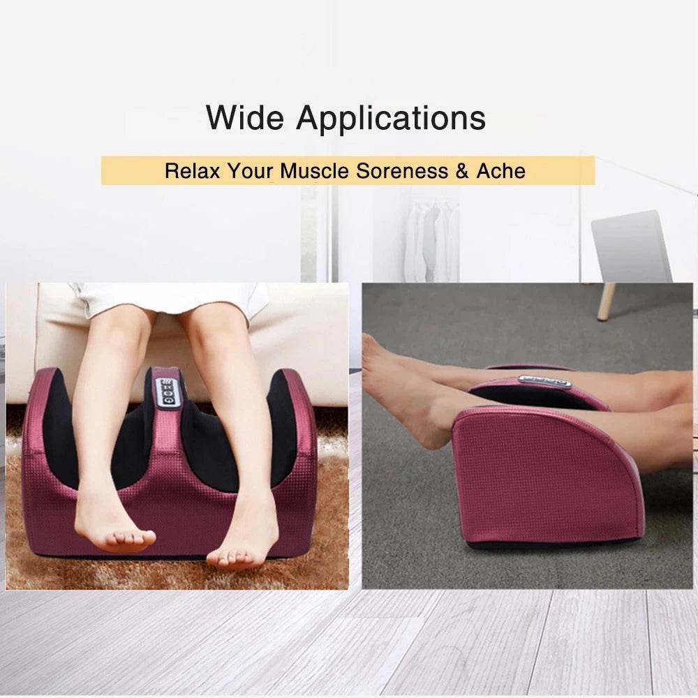 Electric Foot Massager Shiatsu Kneading Deep Tissue Relax Heated Roller Calf Pain Relief Fatigue Muscles Vibrator Machine Health - MarvelouStoree