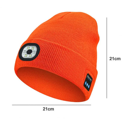 Hands-free Beanie Rechargeable Bluetooth Led Hat Headset Bright Wireless Music Headphone Player Winter Warm Cap Night Jogging