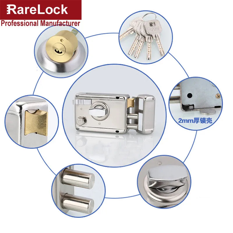 Deadbolt Door Lock with Keys for Gate Office Women Bag Shop Door Hardware Home Security DIY Rarelock MS413 H