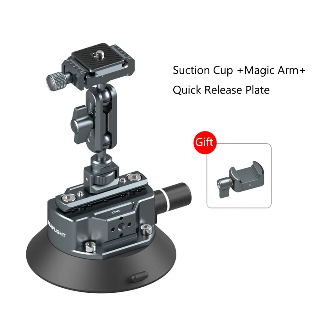 New Hand Pump Car Suction Cup Phone Action Camera Holder W NATO 360 Adjustable 1/4" 3/8"  for Gopro Insta360 DSLR Action Camera