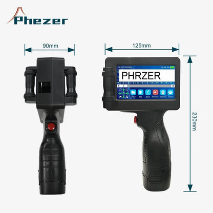 Phezer P17 Handheld Inkjet Printer Date Number Expiry Date Logo QR Bar Batch Code Expiry Date 12.7mm Label Printer 28 Languages