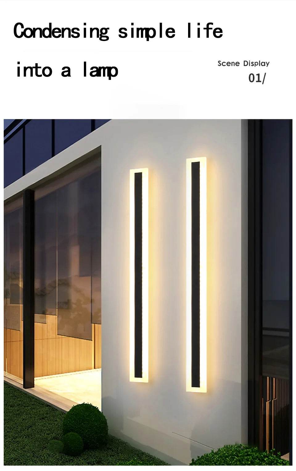 Long Wall Light Outdoor Lighting Waterproof Ip65LED Garden Country Villa Balcony Light Lnterior Wall Bedroom Living Room Light - MarvelouStoree