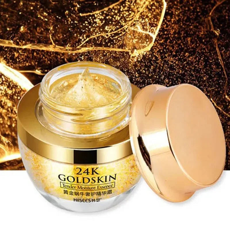 24K Golden Snail Collagen Cream Moisturizing and Skincare Essential Oil Control Facial Beauty Product 1 Piece Non Irritating