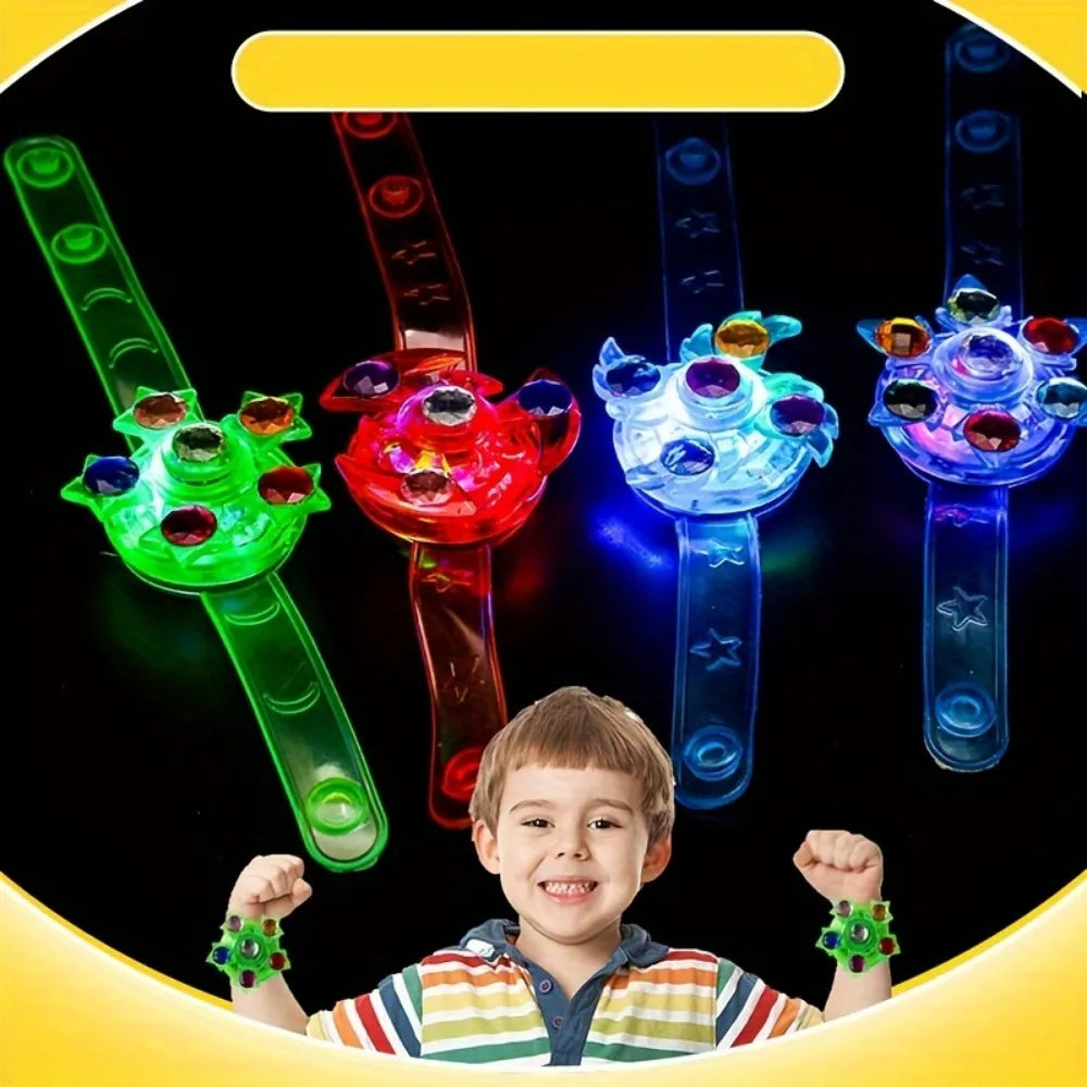 12 Pcs LED Luminous Fidget Spinner Bracelet, Kids Party Favor Gift Bag Filler Luminous Party Supplies Return Gift Carnival Gifts