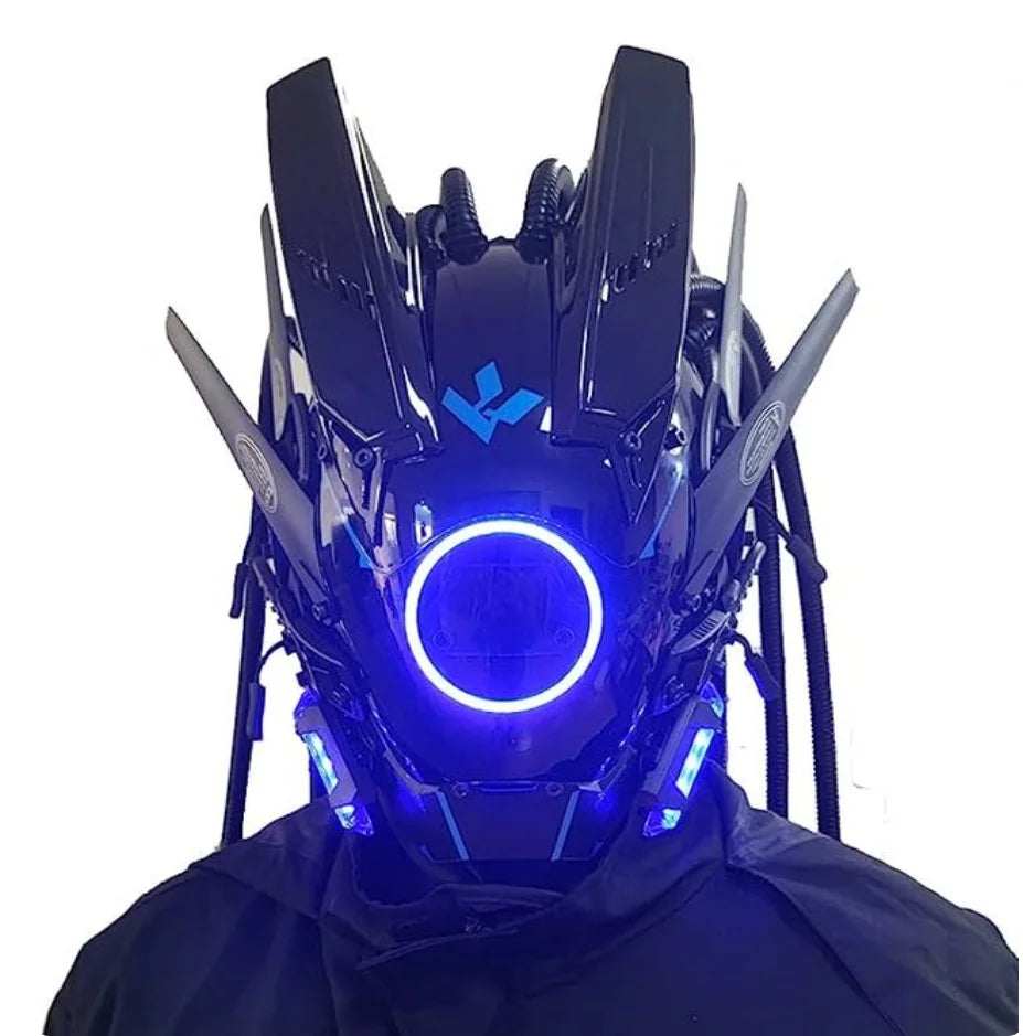 Cyberpunk Mask Led Lighting Cosplay Helmet Halloween Christmas Gift Music Festival Party For Adults