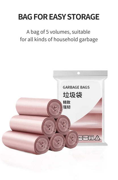 5 Rolls 1 Pack 100Pcs Household High Quality Disposable Trash Pouch Kitchen Storage Garbage Bags Cleaning Waste Bag Plastic Bag