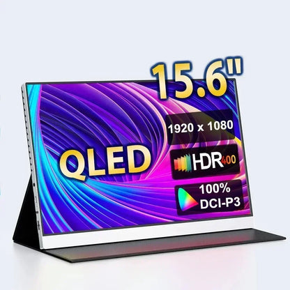 XIANWEI 15.6 Inch QLED Portable Monitor 400Nits 100% DCI-P3 FHD With VESA Gaming Display For Laptop Xbox PS4/5 Switch PC Macbook