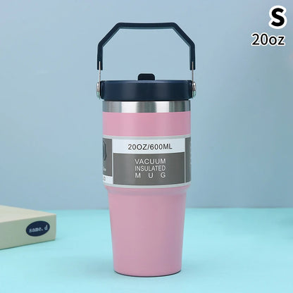 20/30oz Vacuum Insulated Tumbler Stainless Steel Coffee Cold Cup With Straw Insulated Water Bottle Thermal Water Tumbler Cup