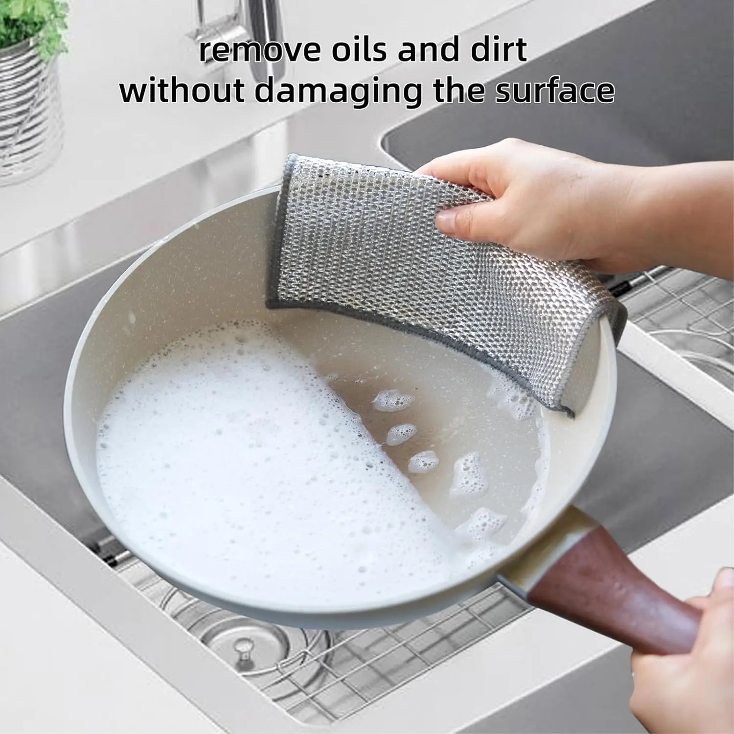 12/1pcs Magic Cleaning Cloth Thickened Double -sided Metal Steel Wire Rags Kitchen Dish Pot Washdishing Cloths Towel Clean Tools