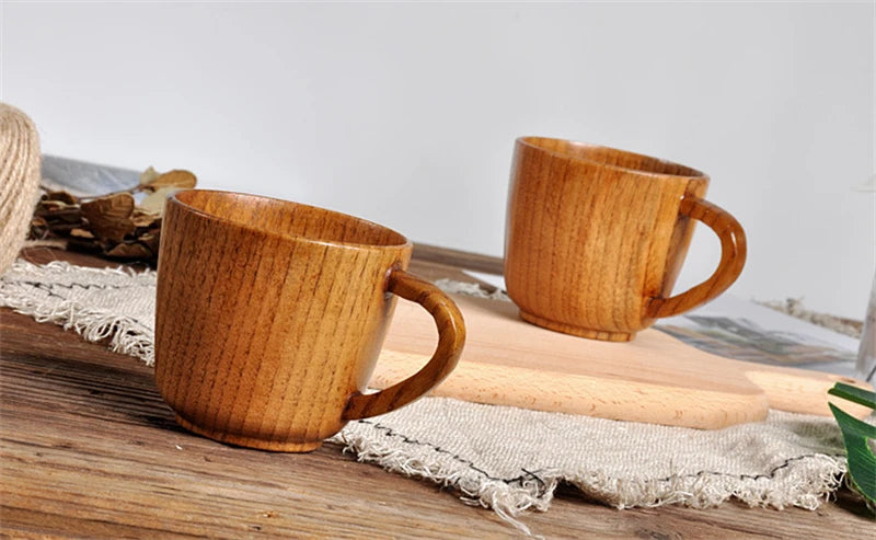 Wooden Big Belly Cups Handmade Natural Spruce Wood Cups Beer Tea Coffee Milk Water Cup Kitchen Bar Drinkware for Kitchen