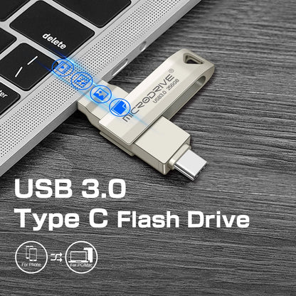 2 in 1 Usb 3.0 OTG USB-C Flash Pen Drive Metal Memory Stick flash Disk 64GB 128GB 256G USB3.0 Dual C Pendrive