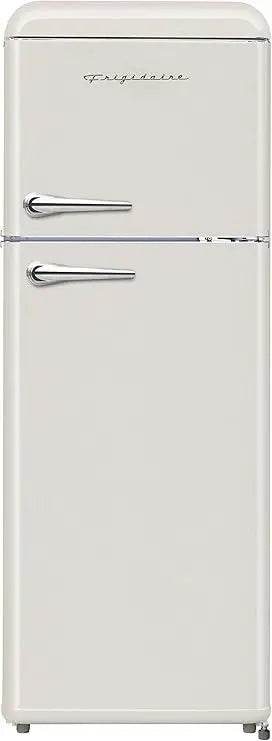 FRIGIDAIRE EFR756-CREAM EFR756, 2 Door Apartment Size Retro Refrigerator with Top Freezer, Chrome Handles, 7.5 cu ft, Cream - MarvelouStoree