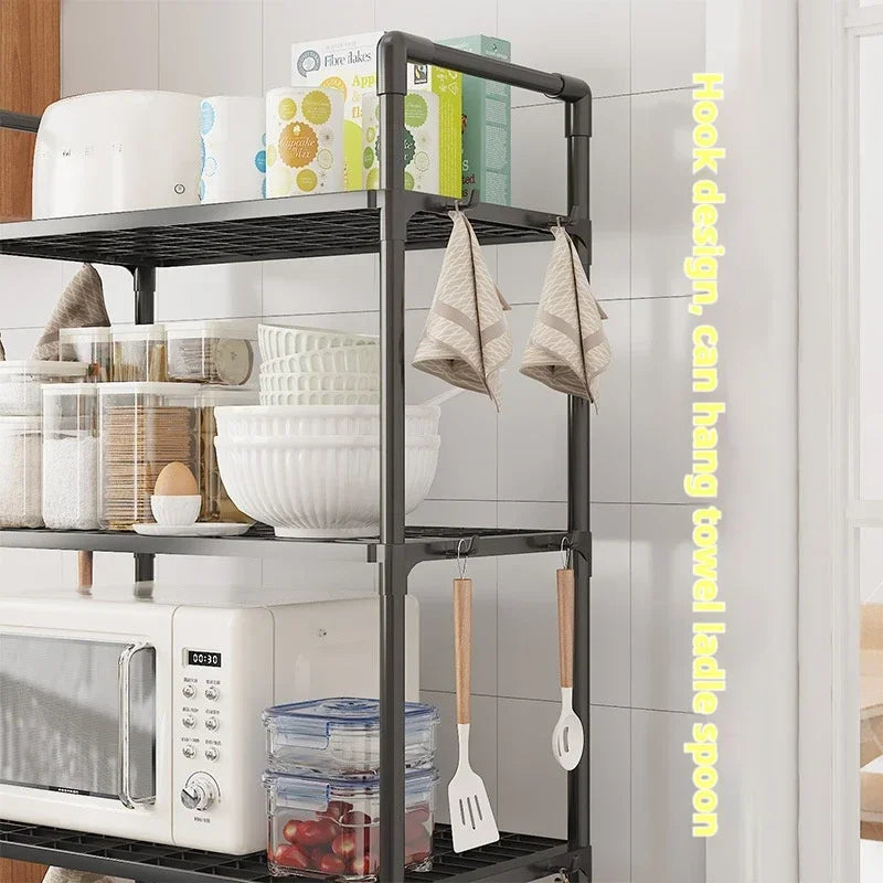 Kitchen Shelving Floor To Floor Multilayer Microwave Oven Multifunctional Household Storage Shelf Shelf Pot Storage Shelf