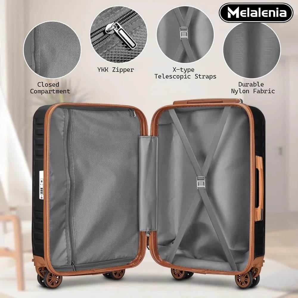 Luggage Sets Lightweight 7 Piece Suitcase Set, Hard Shell Carry on Luggage Travel Suitcases with Spinner Wheels and TSA Lock - MarvelouStoree