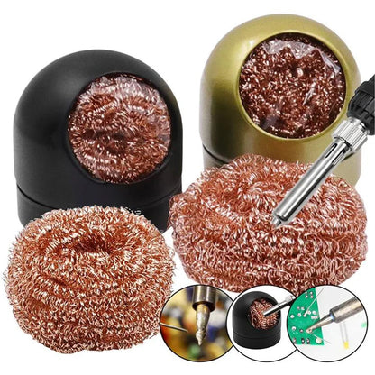 TS101 Soldering Iron Tip KIT Cleaner Desoldering Cleaning Ball Welding Mesh Filter Metal Wire Stand Steel Ball Tin Remover Tools