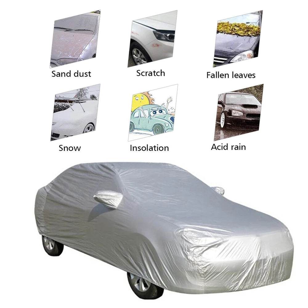 S-XXL Car Cover Sedan Full Covers with Reflective Strip Sunscreen Protection Dustproof&Waterproof UV Scratch-Resistant Universal - MarvelouStoree