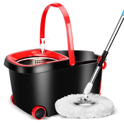 Rotating Mop and Bucket Thickened Bucket Body Stainless Steel Basket With Roller Can Be Gragged Household Things for the home