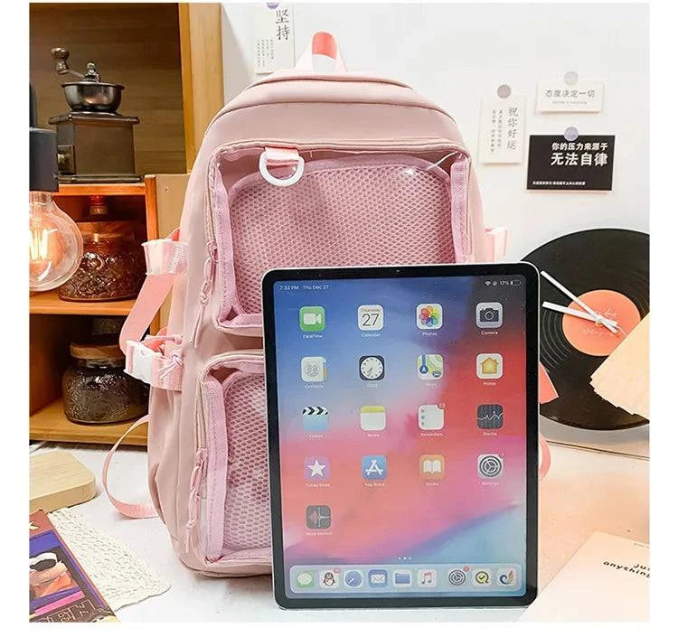 Japanese Kawaii Itabag Women New 2024 Transparent Backpack Women Large Capacity Ita Backpack School Bags For College Student JK