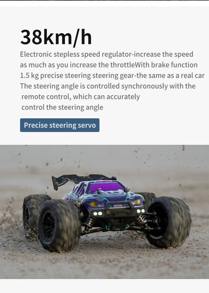 1:16 70KM/H Or 50KM/H 4WD RC Car With LED Remote Control Cars High Speed Drift Monster 4x4 Truck for Kids vs Wltoys 144001 Toys