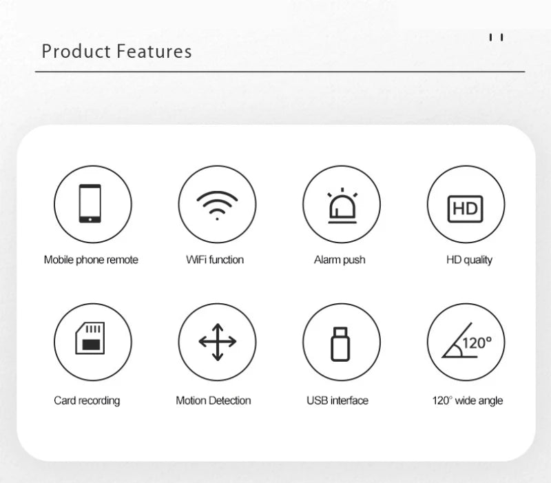 WiFi Mini Cameras Smart Home With Night Vision USB Joint SD Card Cloud Storage Portable Remote Alarm Security Protection