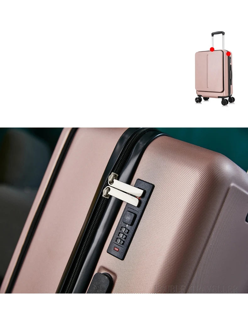 NEW 20"24"inch Rolling Luggage with Laptop Bag Business Travel Suitcase Case Men Universal Wheel Trolley PC Box Trolley Luggage