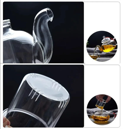 400/1100ml High Borosilicate Glass Teapot Thickened Heating Flower Tea Pot Transparent Glass Filter Teaware Kungfu Teaware