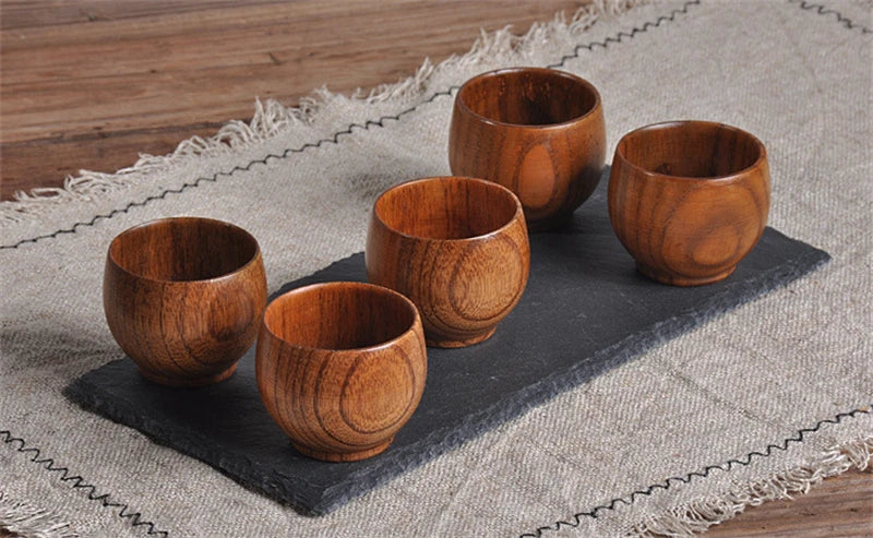 Wooden Big Belly Cups Handmade Natural Spruce Wood Cups Beer Tea Coffee Milk Water Cup Kitchen Bar Drinkware for Kitchen