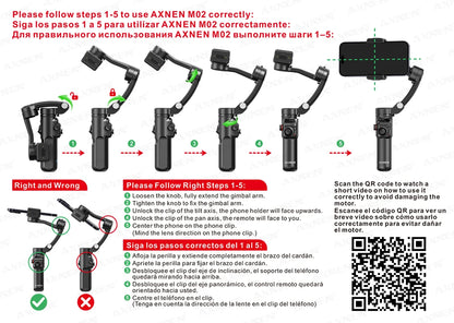 Handheld Stabilizer 3 Axis Gimbal for Cellphone Outdoor Video Shot for iPhone 16 15 PRO MAX Samsung Android, Optional AI Module